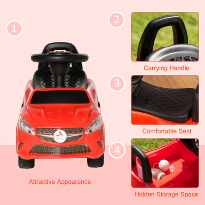 Voiture à pousser pour enfants, jouet de glisse au pied, rouge