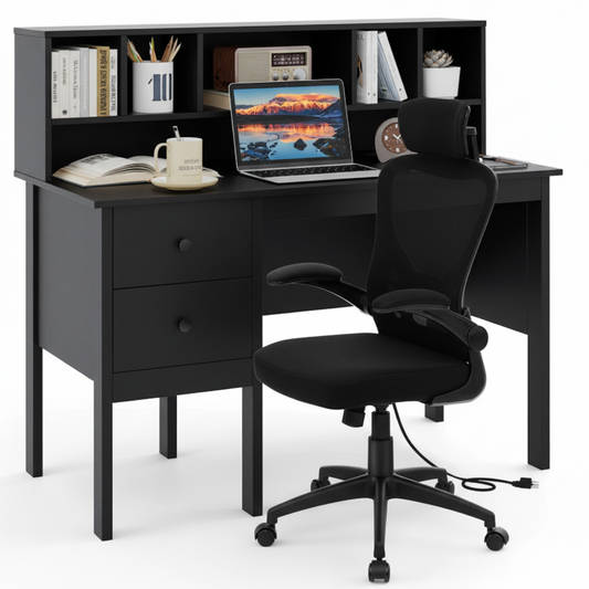 48 Inch Computer Desk, Ergonomic Mesh Office Chair, Black Home Office Options at Gallery Canada