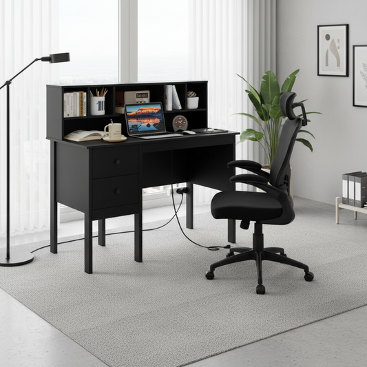 48 Inch Computer Desk, Ergonomic Mesh Office Chair, Black Home Office Options at Gallery Canada