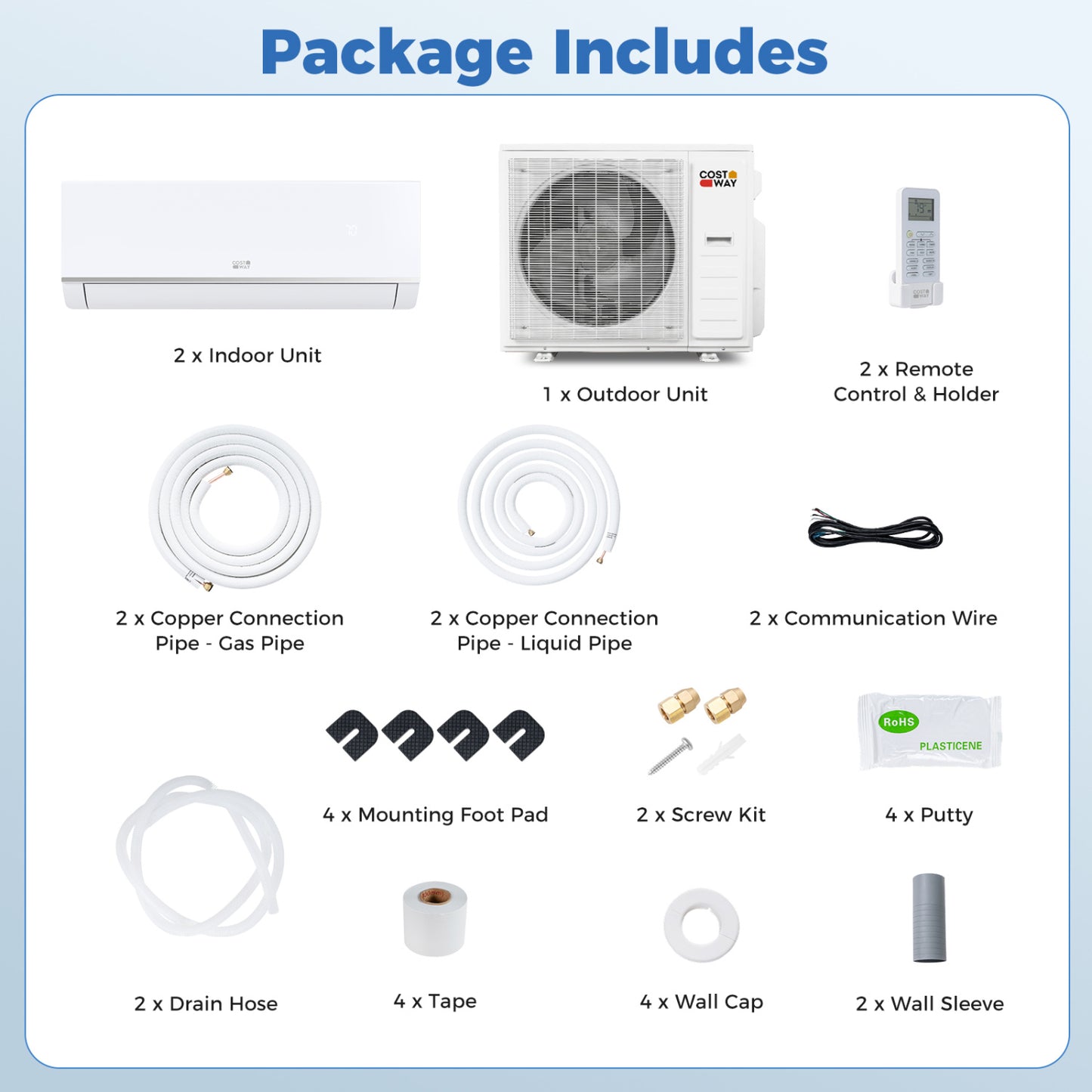 Mini Split AC Heat Pump, 38000 BTU, 2 Zone, 20 SEER2, 9K + 24K 2 Zone Mini Split at Gallery Canada