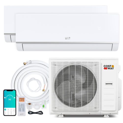 38000 BTU 2 Zone 20 SEER2 Mini Split AC, Heat Pump 12K + 12K
