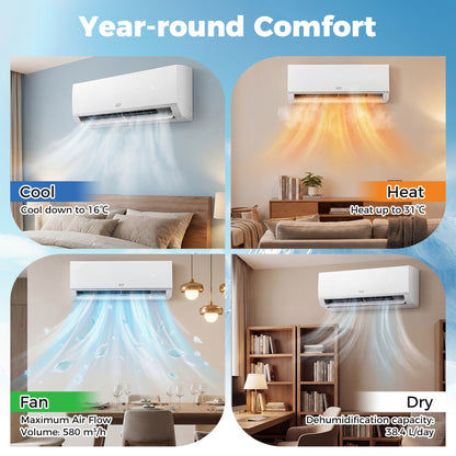 12000 BTU 20 SEER2 Mini Split AC Heater, Wifi Enabled, White Mini Split Air Conditioners at Gallery Canada