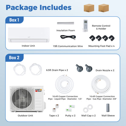 24000 BTU 20 SEER2 Wifi Mini Split Air Conditioner Heater, White Mini Split Air Conditioners at Gallery Canada