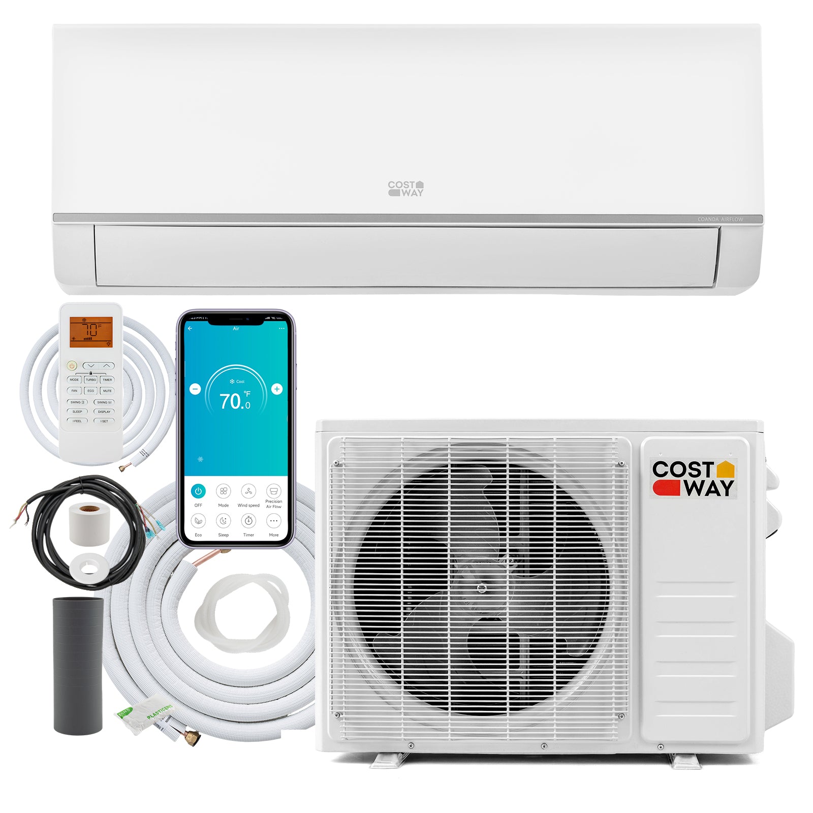 9000 BTU 21 SEER2 208-230V Mini Split AC Heater, White Mini Split Air Conditioners White at Gallery Canada