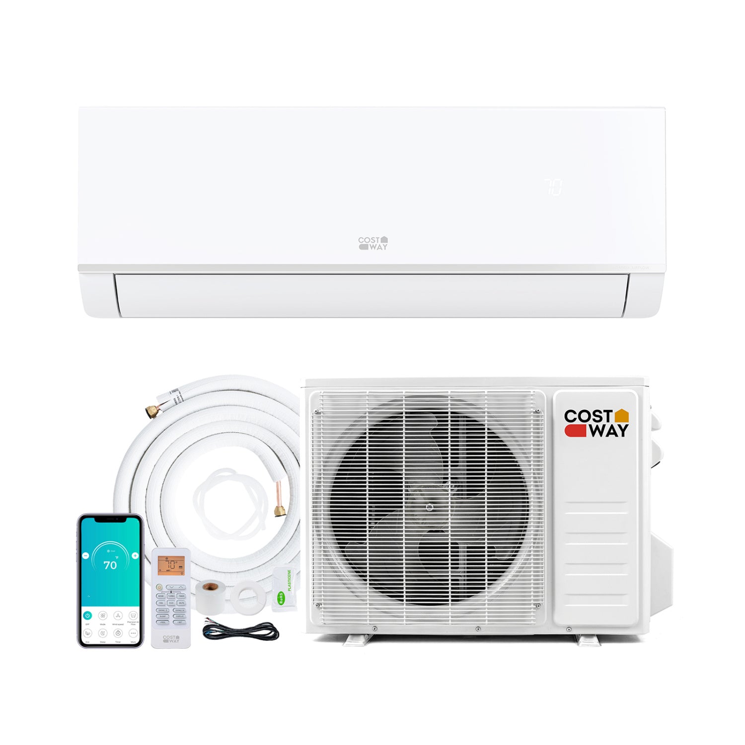 9000 BTU Mini Split Air Conditioner And Heater, Wifi Enabled, White Mini Split Air Conditioners White at Gallery Canada