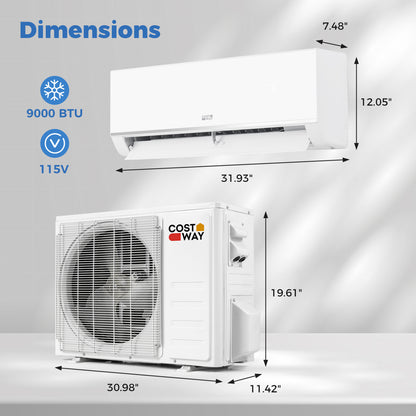 9000 BTU Mini Split Air Conditioner And Heater, Wifi Enabled, White Mini Split Air Conditioners at Gallery Canada