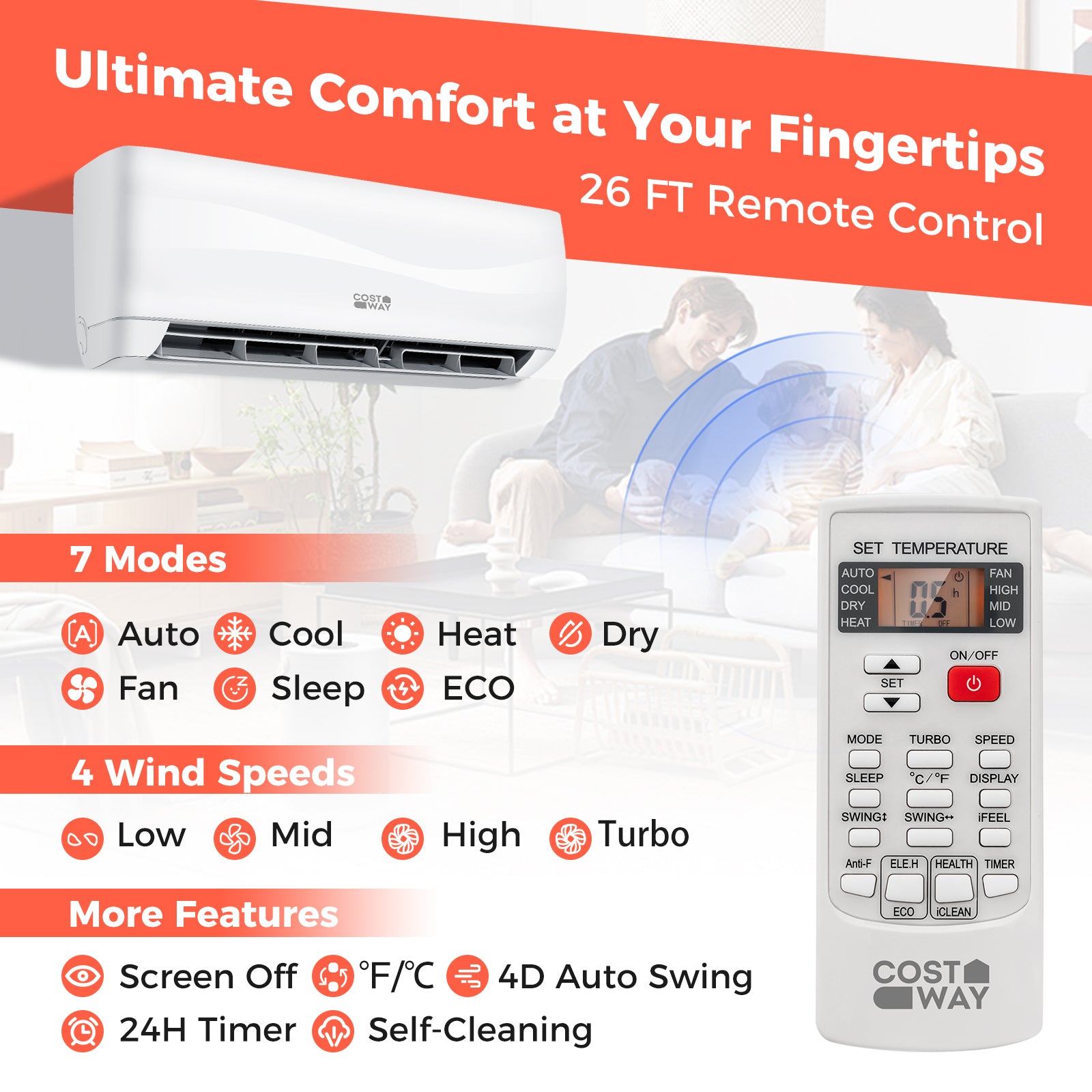 24000 BTU Ductless Mini Split Air Conditioner And Heater, 18.5 SEER2, White Mini Split Air Conditioners at Gallery Canada