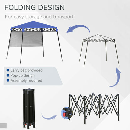 7' x 7' Foldable Pop Up Gazebo Tent, Adjustable Legs, Black, Blue Pop Up Canopies at Gallery Canada
