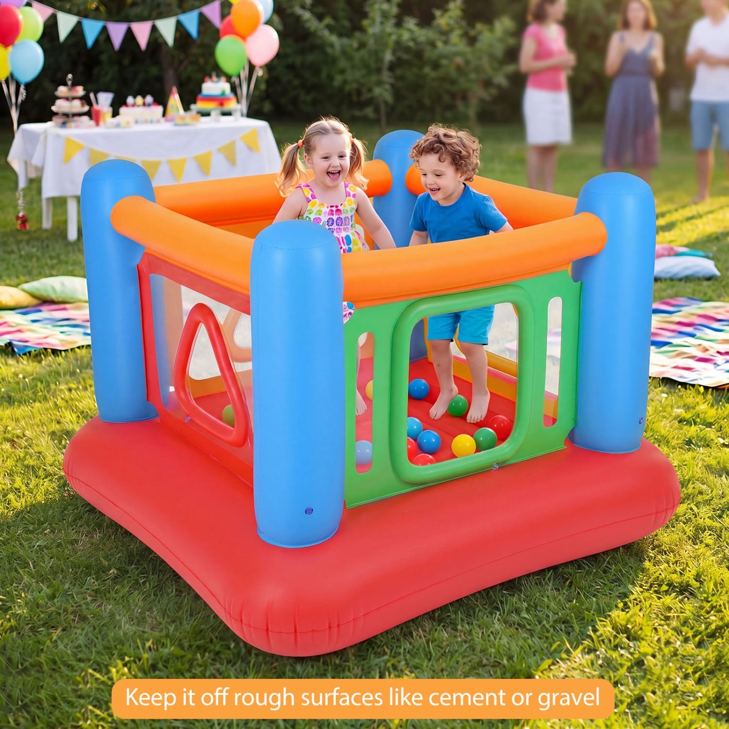 Blow Up Jumping House for Kids with Transparent Side Walls, Blue Bounce House at Gallery Canada