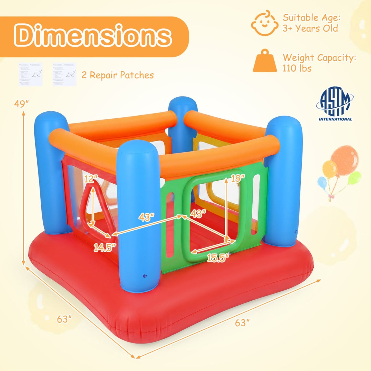 Blow Up Jumping House for Kids with Transparent Side Walls, Blue Bounce House at Gallery Canada