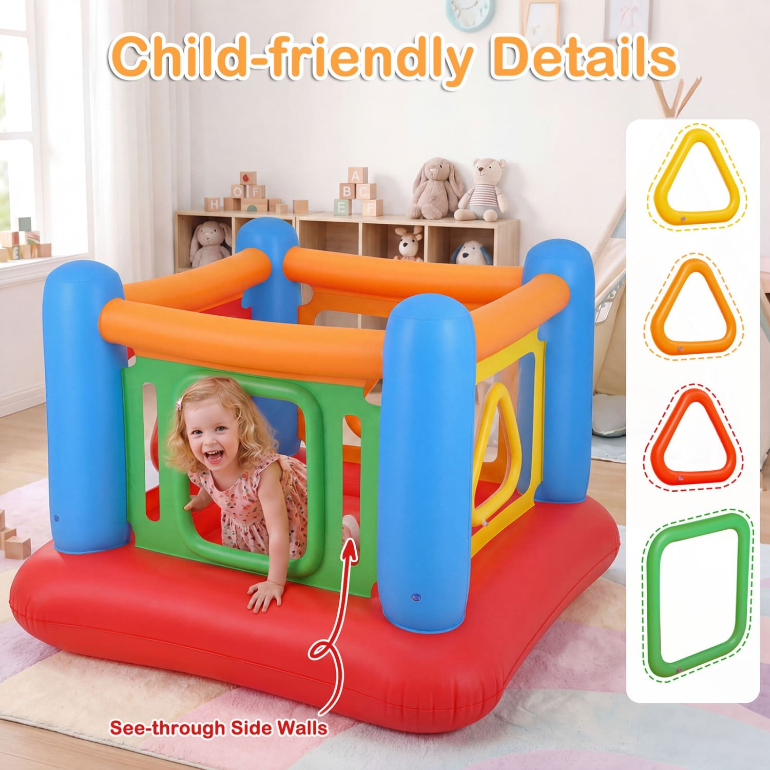 Blow Up Jumping House for Kids with Transparent Side Walls, Blue Bounce House at Gallery Canada