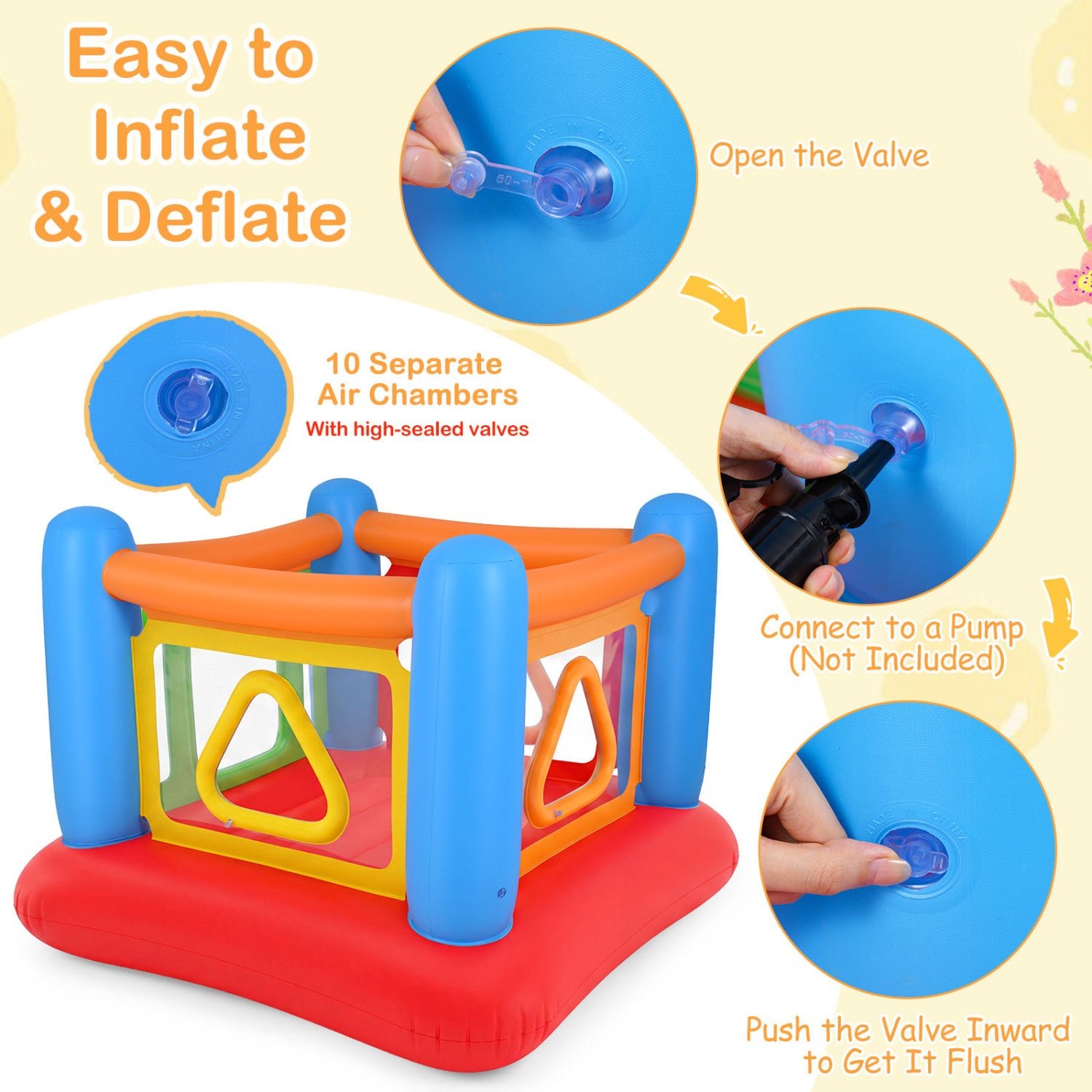 Blow Up Jumping House for Kids with Transparent Side Walls, Blue Bounce House at Gallery Canada