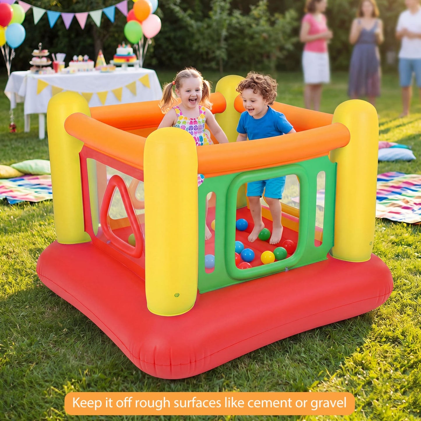 Blow Up Jumping House for Kids with Transparent Side Walls, Red Bounce House at Gallery Canada