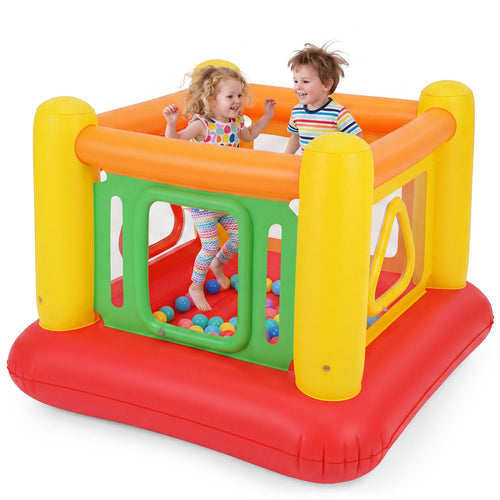 Blow Up Jumping House for Kids with Transparent Side Walls, Red
