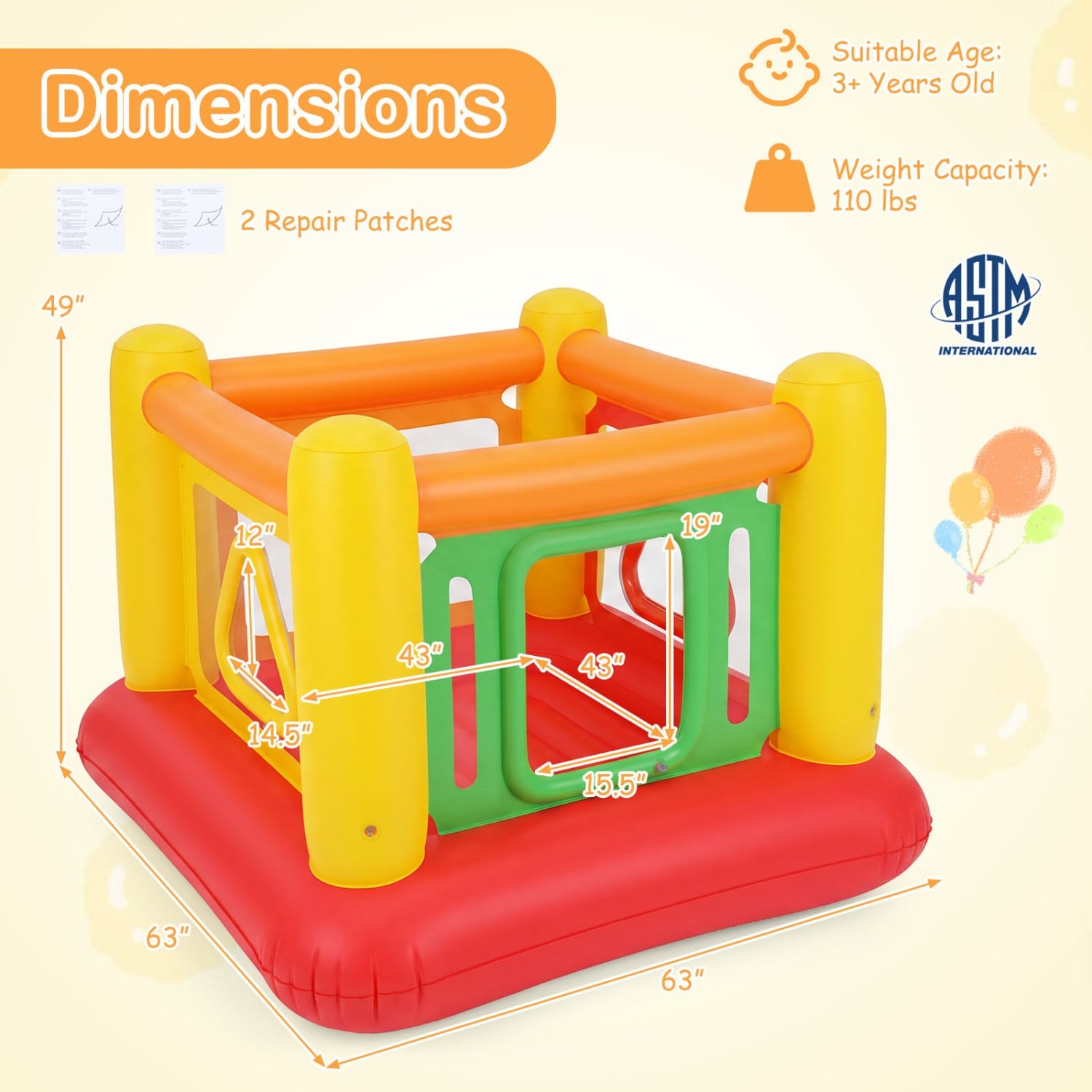 Blow Up Jumping House for Kids with Transparent Side Walls, Red Bounce House at Gallery Canada