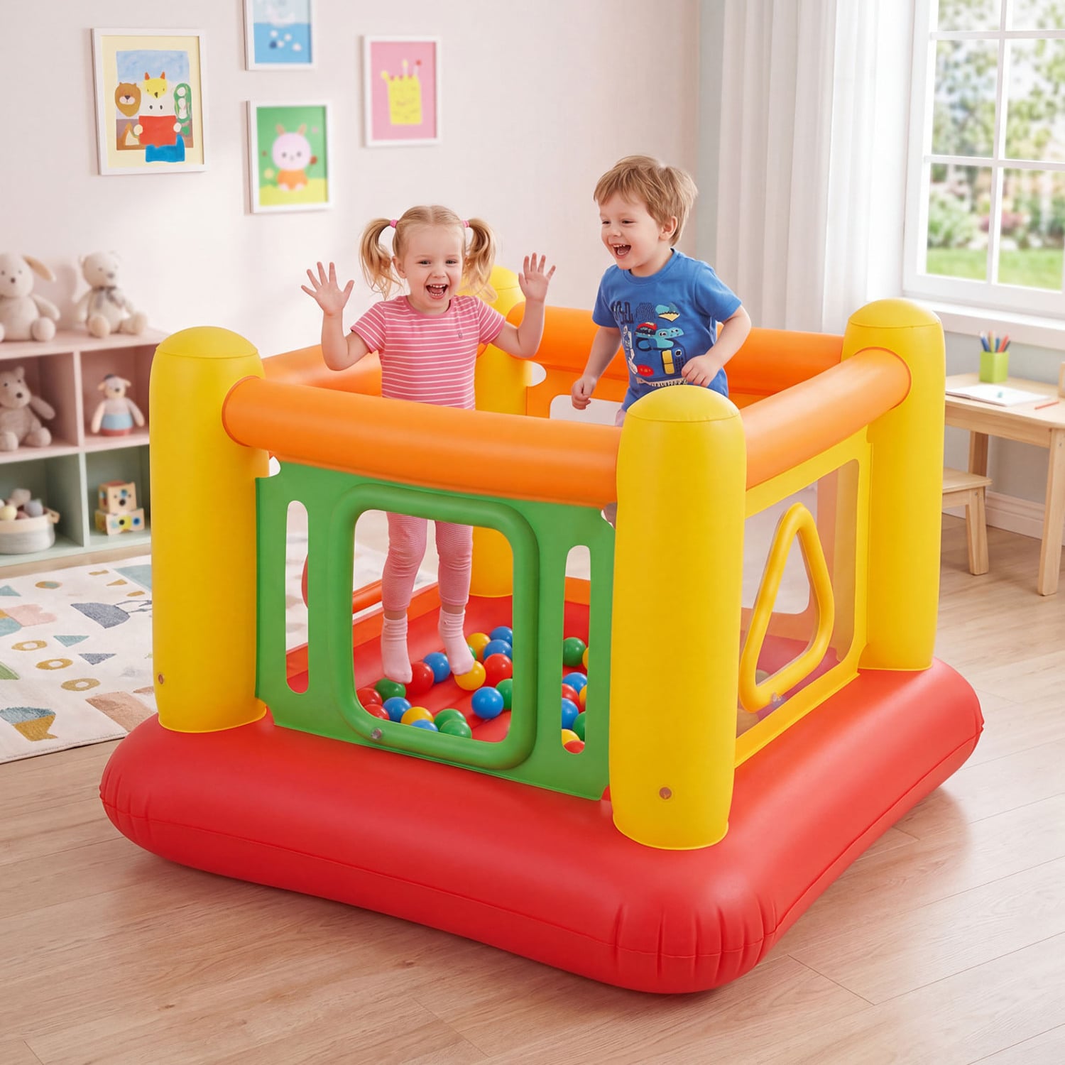 Blow Up Jumping House for Kids with Transparent Side Walls, Red Bounce House at Gallery Canada