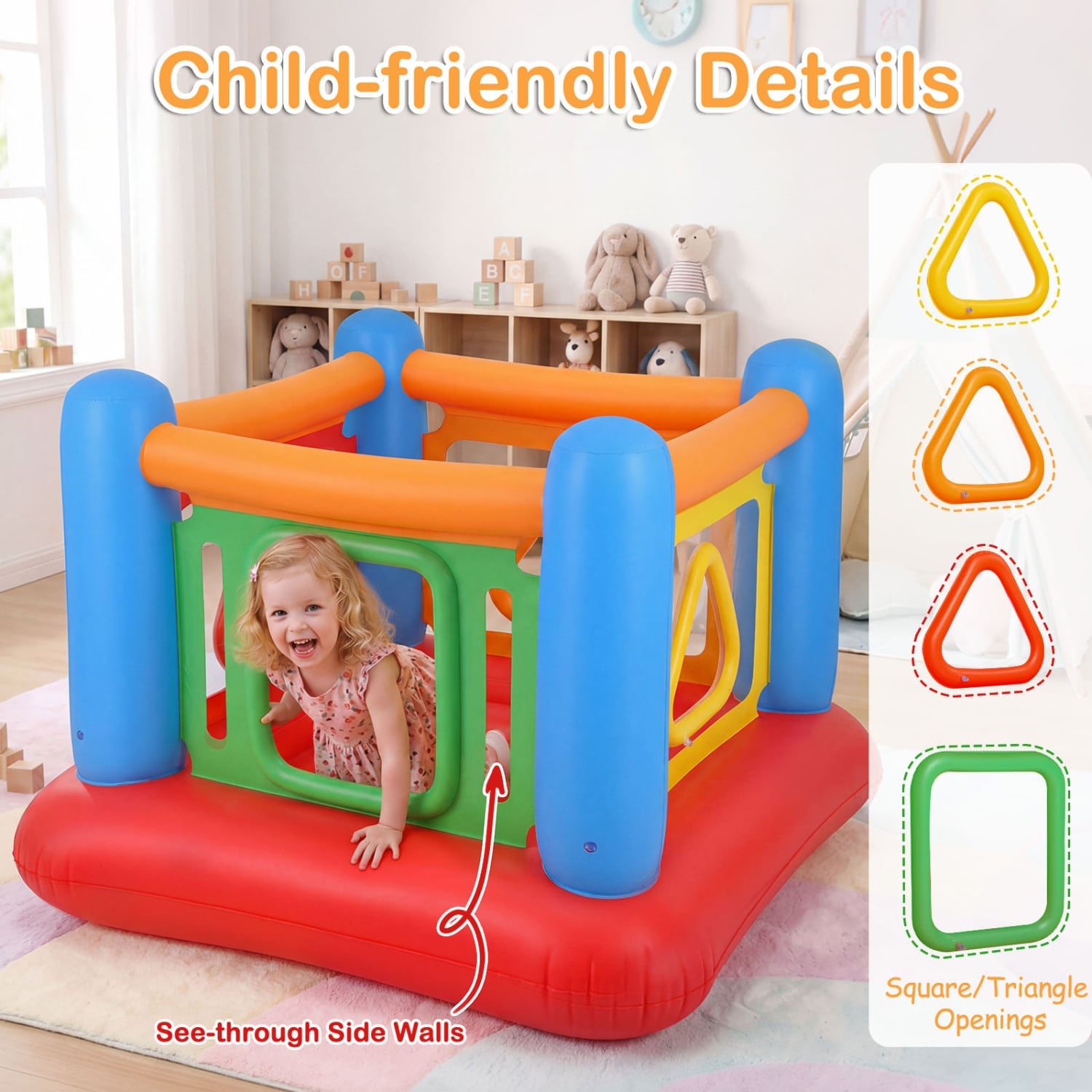 Blow Up Jumping House for Kids with Transparent Side Walls, Red Bounce House at Gallery Canada
