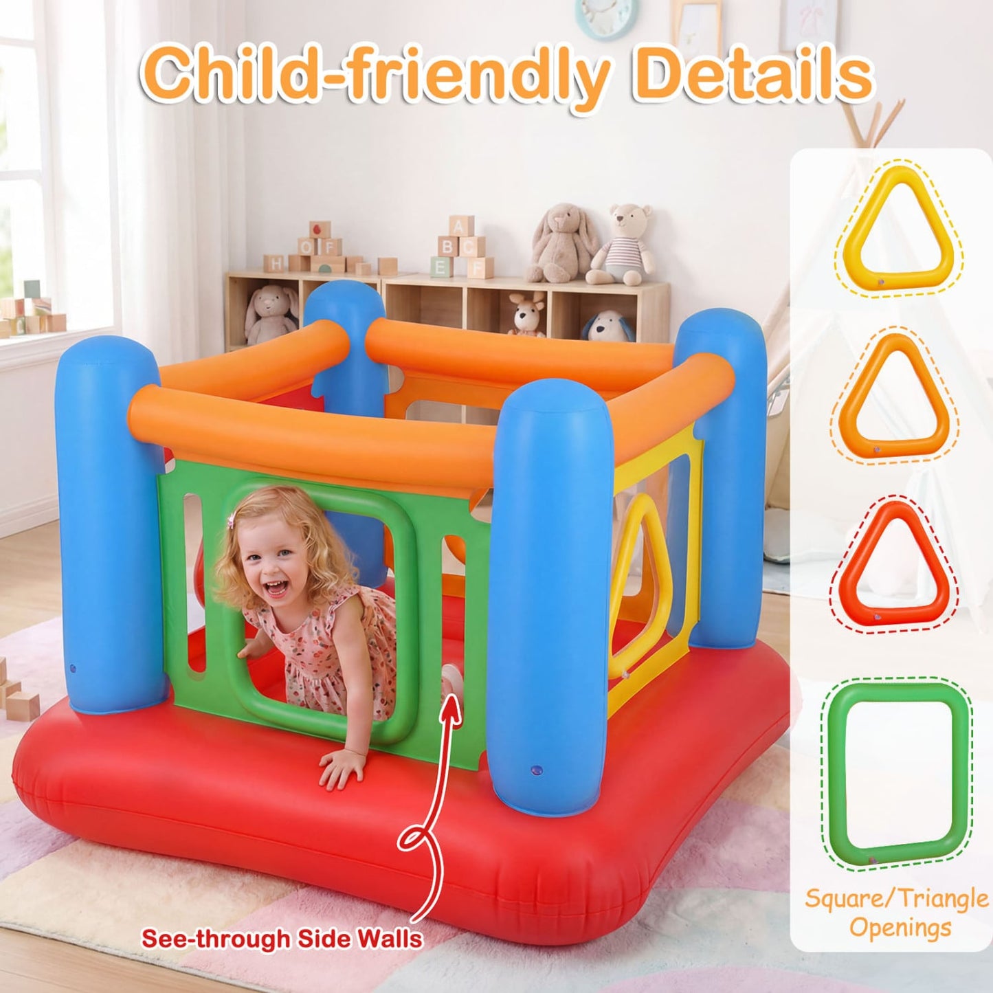 Blow Up Jumping House for Kids with Transparent Side Walls, Red Bounce House at Gallery Canada