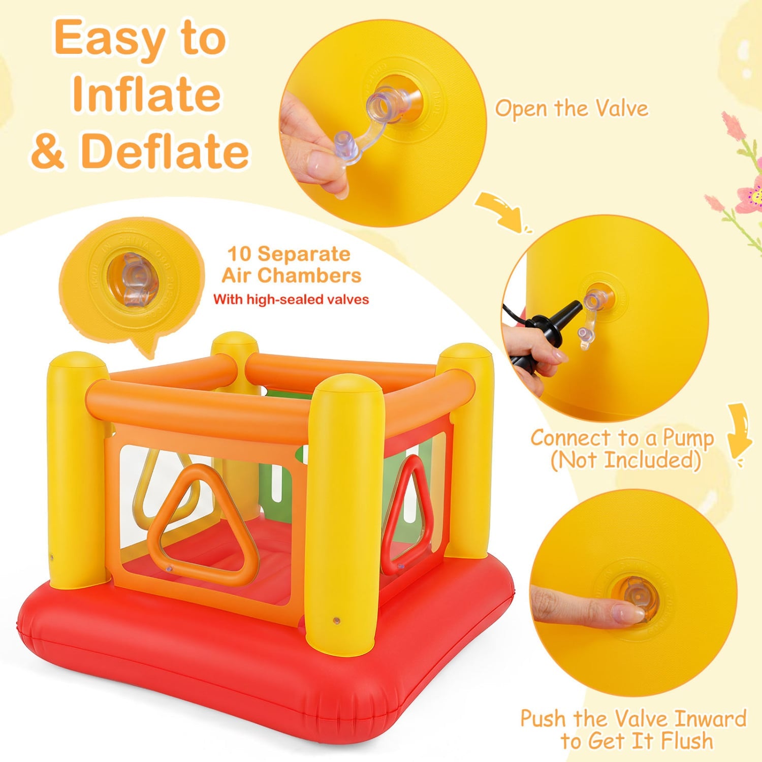 Blow Up Jumping House for Kids with Transparent Side Walls, Red Bounce House at Gallery Canada
