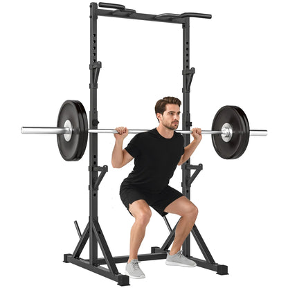 Adjustable Squat Rack, Bench Press Rack With Weight Plate Holders, Black Dumbbells & Barbells at Gallery Canada