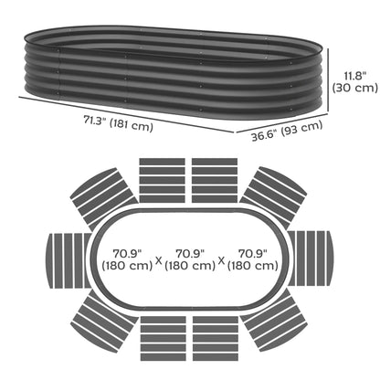 6' x 3' x 1' Galvanized Metal Raised Garden Bed Planter Box, Dark Grey Galvanized Planter Boxes at Gallery Canada