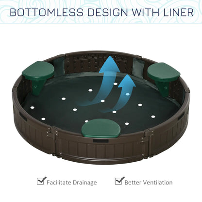 Kids Outdoor Sandbox with Cover, Waterproof Canopy, Fabric Liner, Brown Sandboxes & Accessories at Gallery Canada