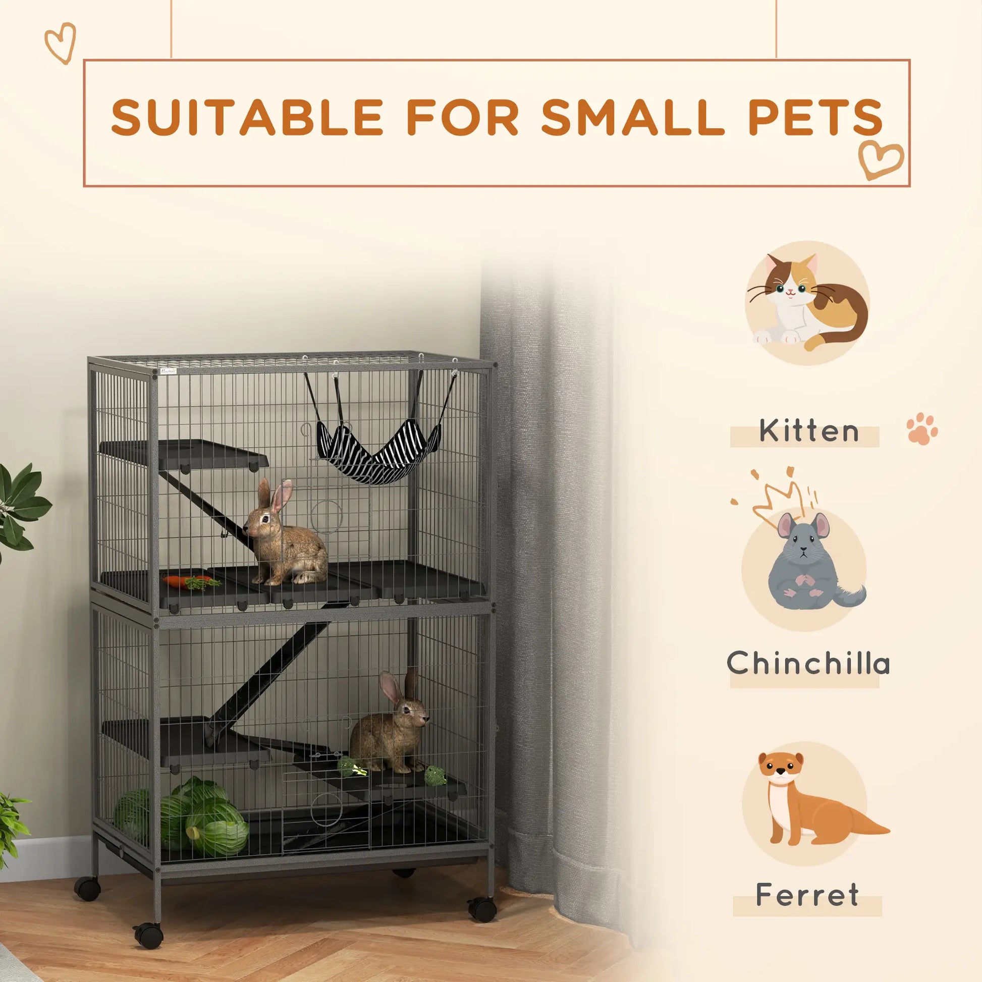 5-Tier Rolling Small Animal Cage, Guinea Pig, Ferret, Chinchilla, Rabbit Houses & Habitats at Gallery Canada
