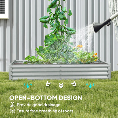 6 x 3 x 1ft Galvanized Raised Garden Bed, Outdoor Planter Box, Silver Raised Garden Beds at Gallery Canada