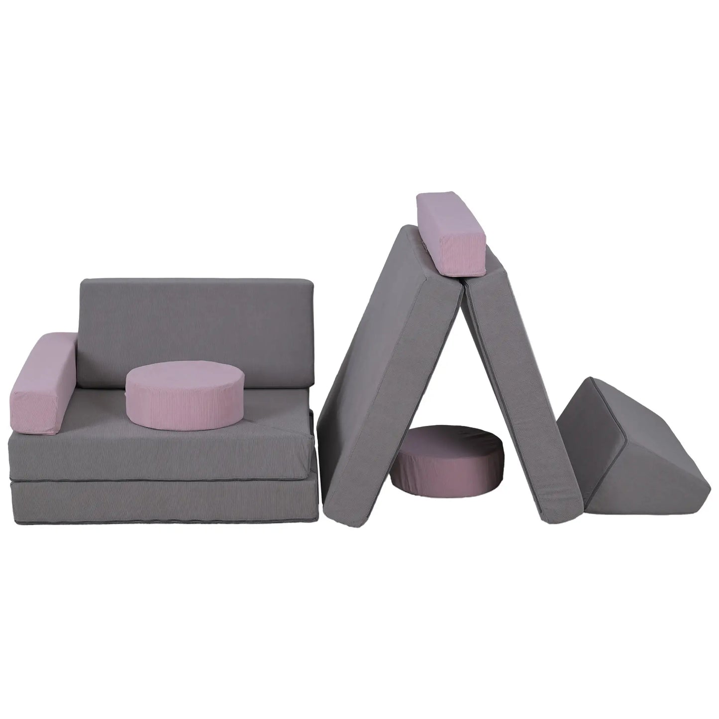 12-Piece Modular Kids Play Couch, Convertible Sofa, Grey Kids Chairs & Seating Grey, Pink at Gallery Canada