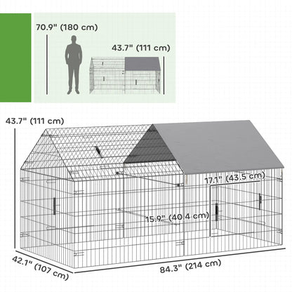 Large Metal Chicken Coop, Water-Resistant Anti-UV Cover, 4 Doors Chicken Coops at Gallery Canada