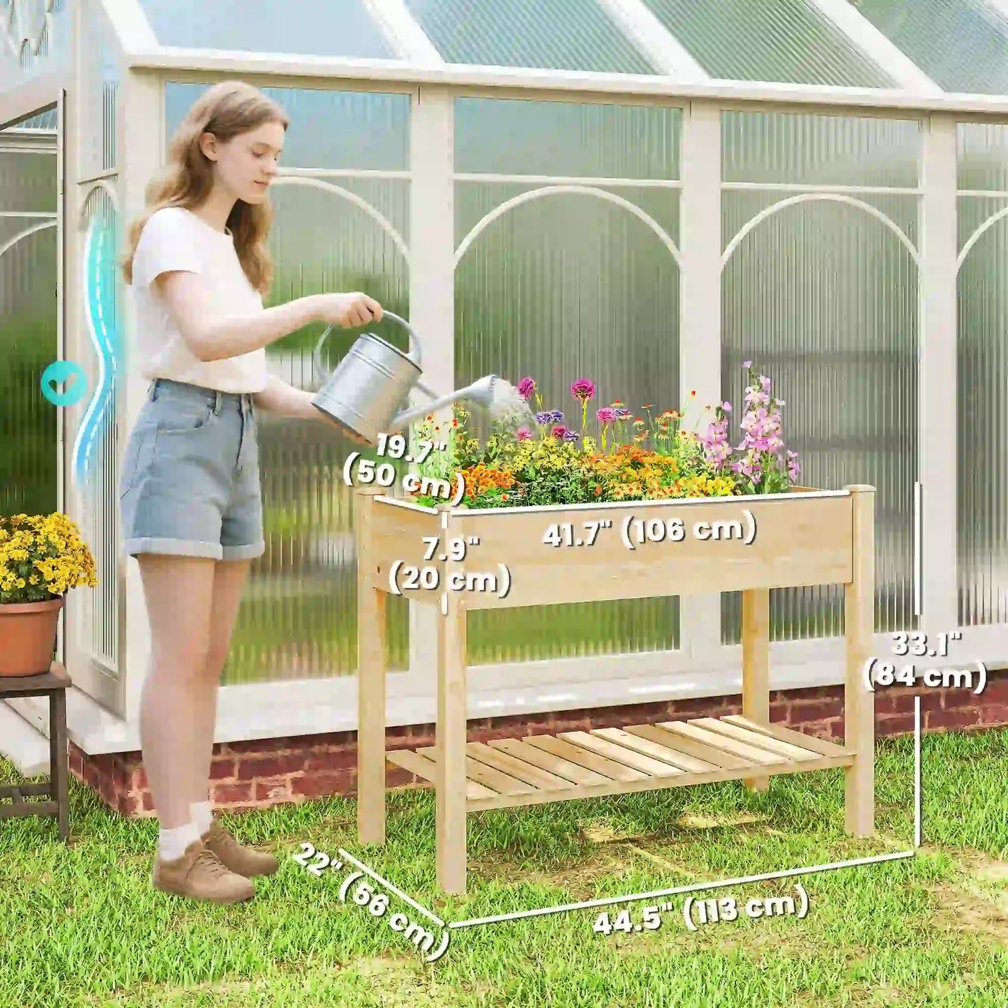 Elevated Planter Box With Legs, Storage Shelf, Raised Garden Bed, Natural Elevated Garden Beds at Gallery Canada