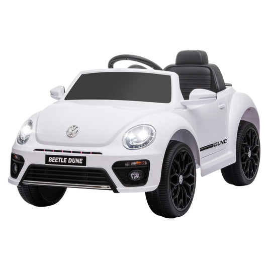 12V Volkswagen Beetle Kids Electric Car, Remote Control, White Electric Toy Cars White at Gallery Canada