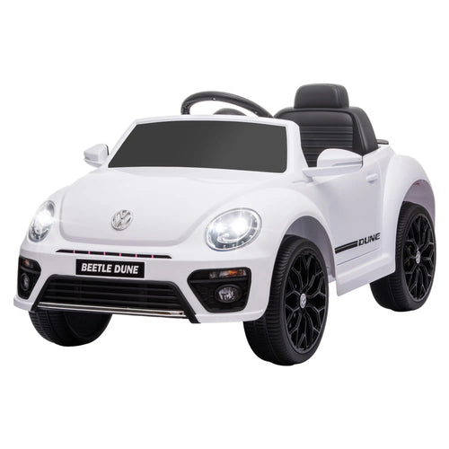 12V Volkswagen Beetle Kids Electric Car, Remote Control, White