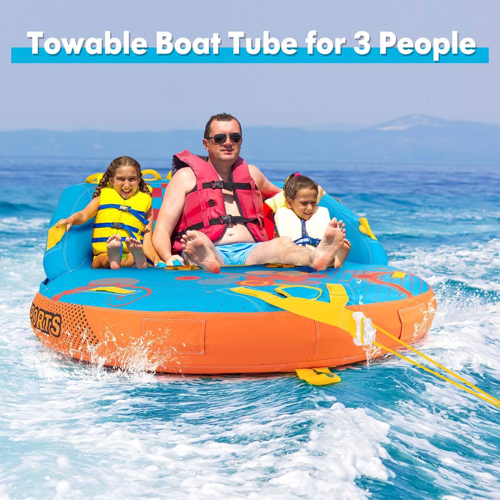 Boating 3 Riders Towable Tube Water Sport Towables Sofa Pull Tube with Nylon Cover Water Sports at Gallery Canada