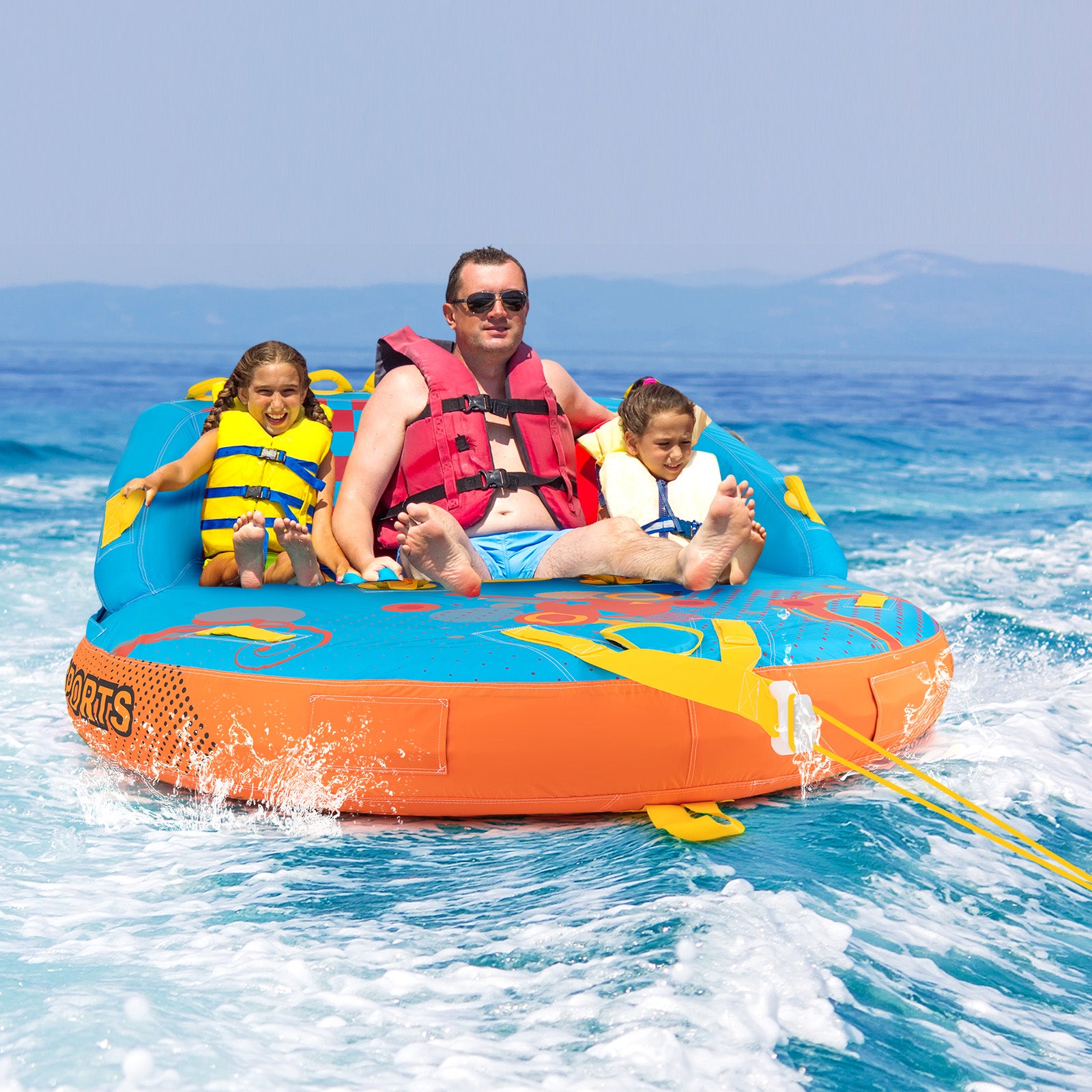 Boating 3 Riders Towable Tube Water Sport Towables Sofa Pull Tube with Nylon Cover Water Sports at Gallery Canada