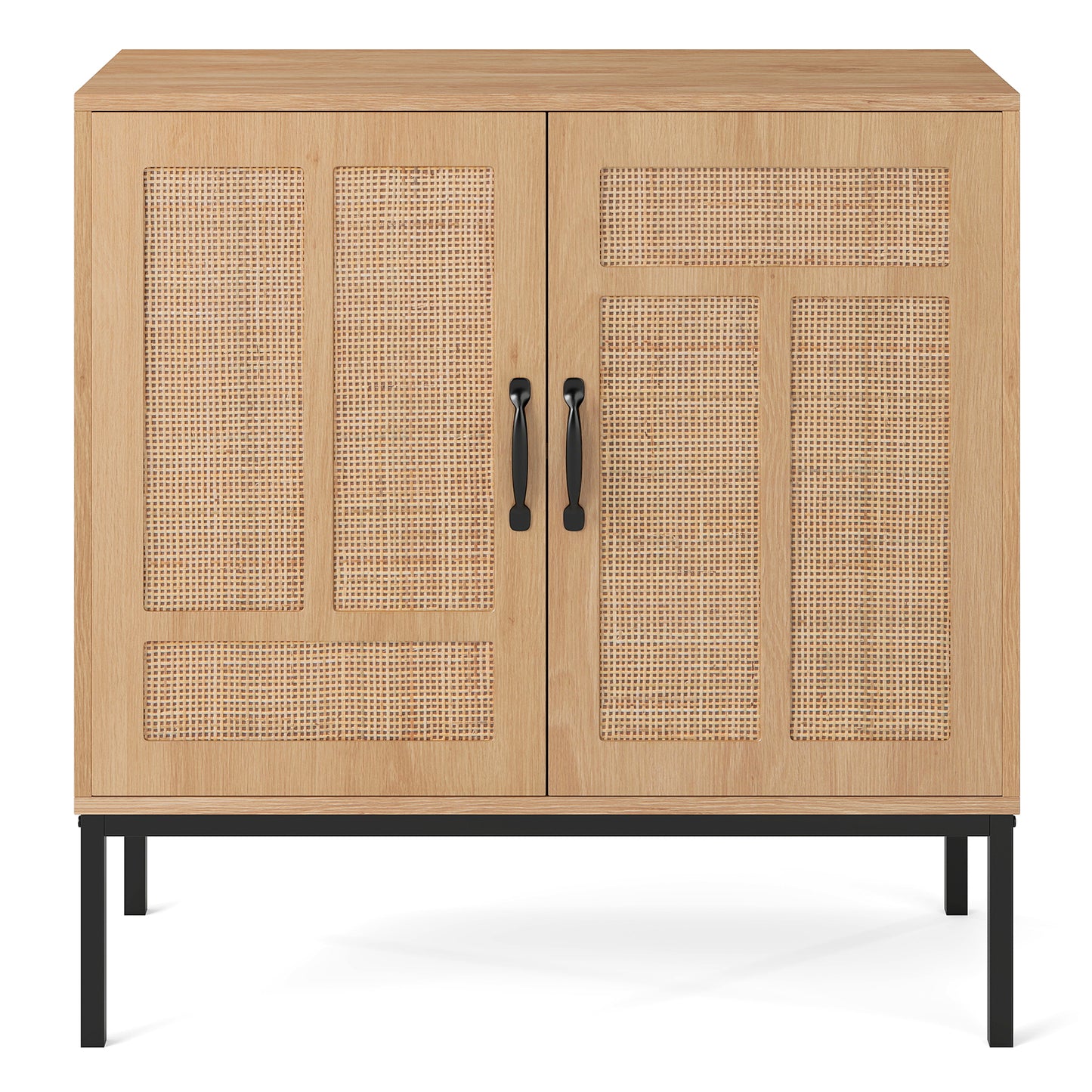 Boho Storage Cabinet with Asymmetrical Pattern Doors for Kitchen, Natural Sideboards Cabinets & Buffets at Gallery Canada