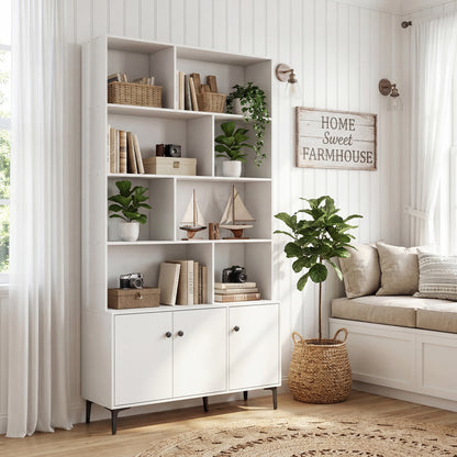 Bookshelf With 3 Doors, 2 Anti-Tipping Kits, White Bookcases at Gallery Canada