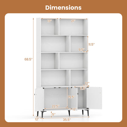Bookshelf With 3 Doors, 2 Anti-Tipping Kits, White Bookcases at Gallery Canada