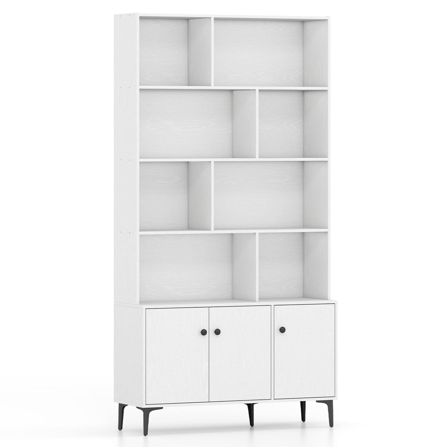 Bookshelf With 3 Doors, 2 Anti-Tipping Kits, White Bookcases at Gallery Canada