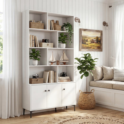 Bookshelf With 3 Doors, 2 Anti-Tipping Kits, White Bookcases at Gallery Canada