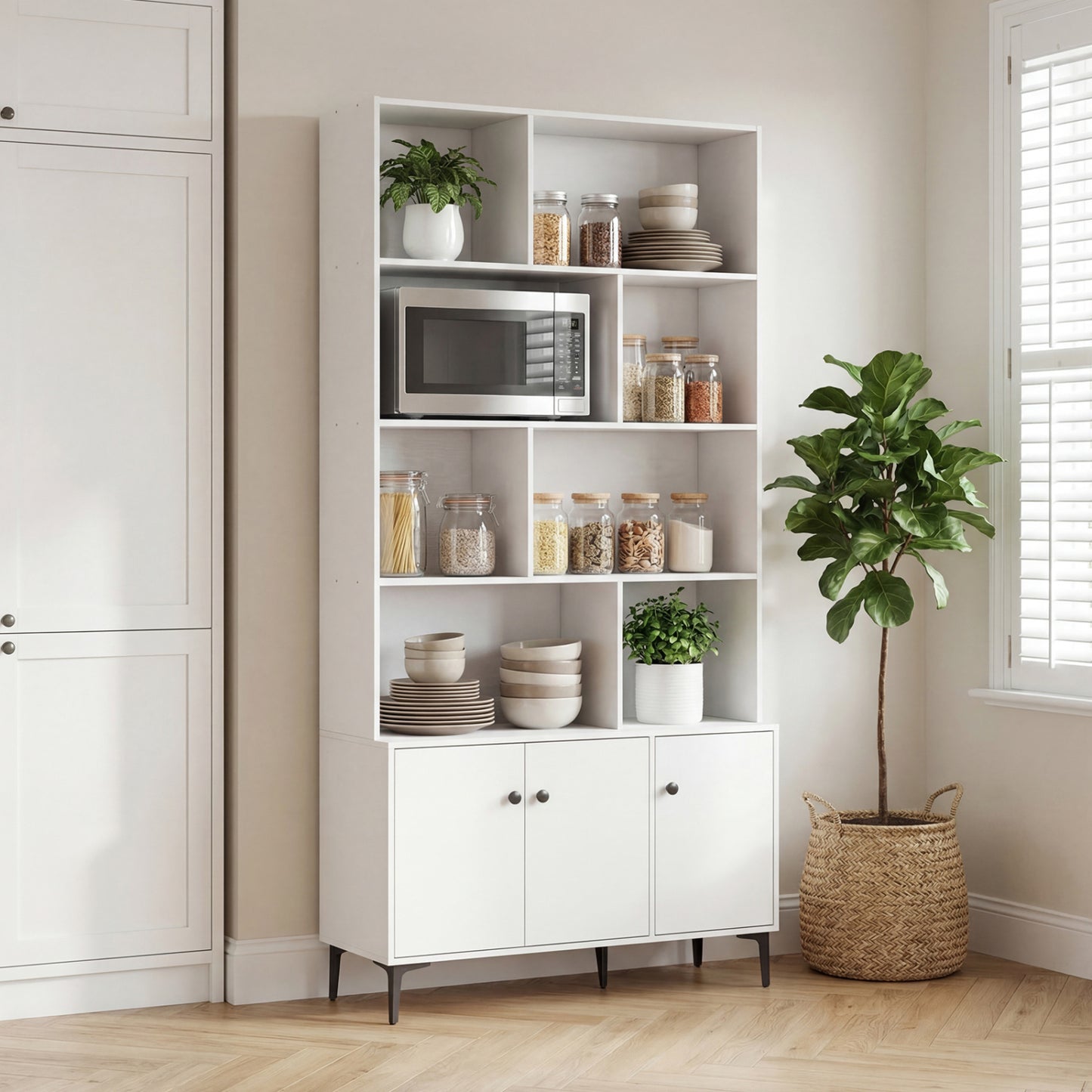 Bookshelf With 3 Doors, 2 Anti-Tipping Kits, White Bookcases at Gallery Canada