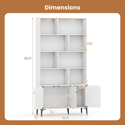 Bookshelf With 3 Doors, 2 Anti-Tipping Kits, White Bookcases at Gallery Canada