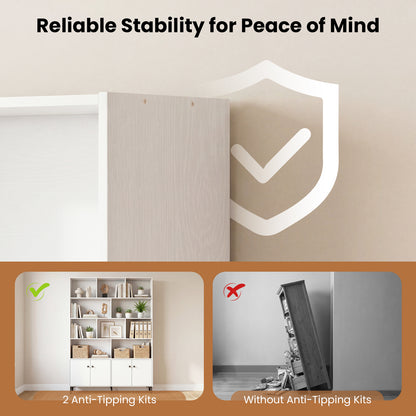 4 Door Bookshelf With 2 Anti-Tipping Kits, White Bookcases at Gallery Canada