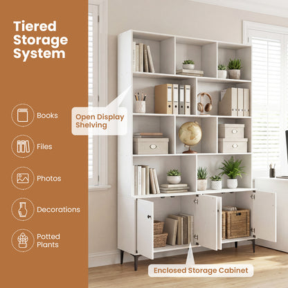 4 Door Bookshelf With 2 Anti-Tipping Kits, White Bookcases at Gallery Canada