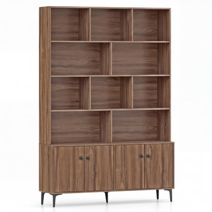 Bookshelf With 4 Doors, 2 Anti-Tipping Kits, Walnut Bookcases at Gallery Canada