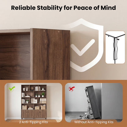 Bookshelf With 4 Doors, 2 Anti-Tipping Kits, Walnut Bookcases at Gallery Canada