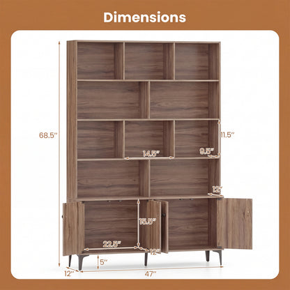 Bookshelf With 4 Doors, 2 Anti-Tipping Kits, Walnut Bookcases at Gallery Canada