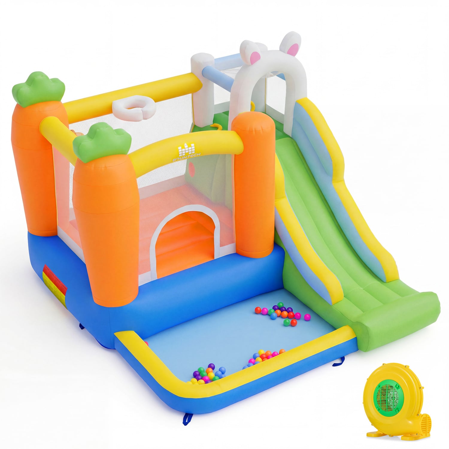 Kids Bounce House, Climbing Wall, 480W Blower, Multicolor Bounce House Multicolor at Gallery Canada