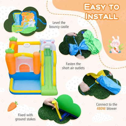 Kids Bounce House, Climbing Wall, 480W Blower, Multicolor Bounce House at Gallery Canada