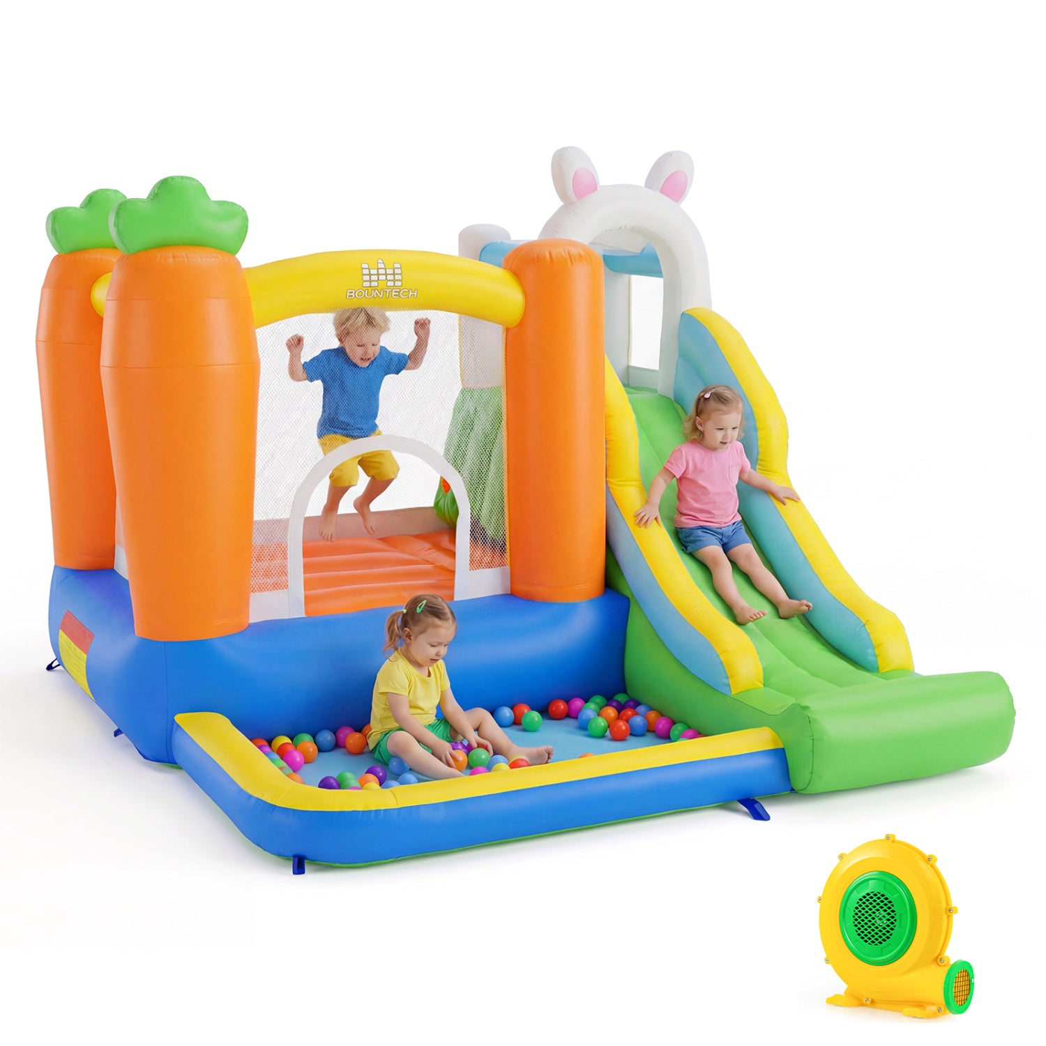 Kids Bounce House, 3-12 Years, Climbing Wall, 370W Blower, Multicolor Bounce House Multicolor at Gallery Canada